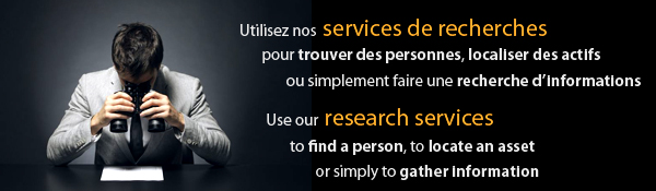 Services de recherches de personnes, d'actifs ou d'informations